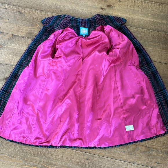 Anthropologie Blazing Bright Rainbow Plaid Coat Jacket - Picture 5 of 6